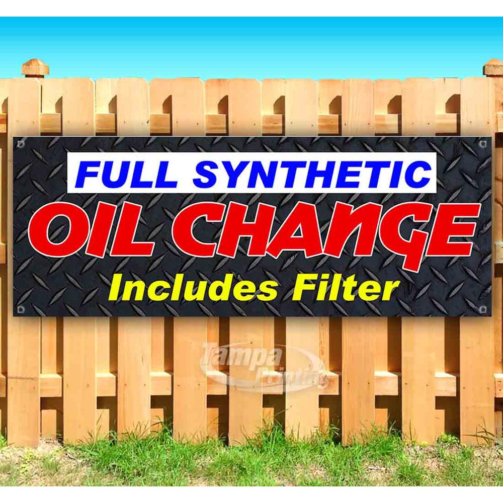 Tampa Printing Synthetic Oil Change Banner, a 13 oz heavy duty vinyl banner sign with metal grommets, new, advertising, flag (many sizes)
