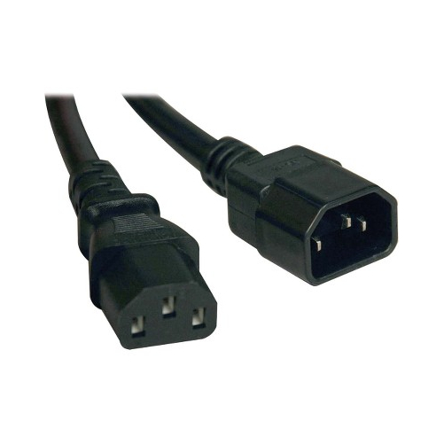 TRIPP LITE P004-002 2FT COMPUTER POWER CORD EXTENSION CABLE C14 TO C13 10A 18AWG