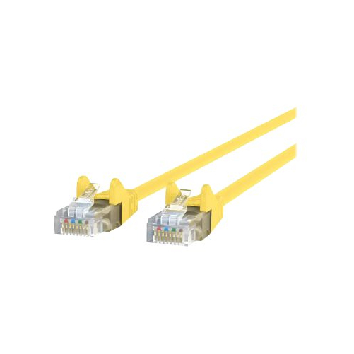 BELKIN INTERNATIONAL INC A3L791-05-YLW-S 5FT CAT5E SNAGLESS PATCH CABLE, UTP, YELLOW PVC JACKET, 24AWG, T568B, 50 MICRON,