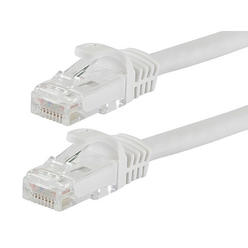 Monoprice Flexboot Cat6 Ethernet Patch Cable Network RJ45 Stranded UTP 24AWG 1ft White
