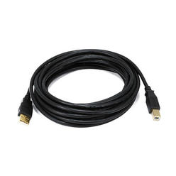 Monoprice USB Type-A to USB Type-B 2.0 Cable, 28/24AWG, Gold Plated, Black, 15ft