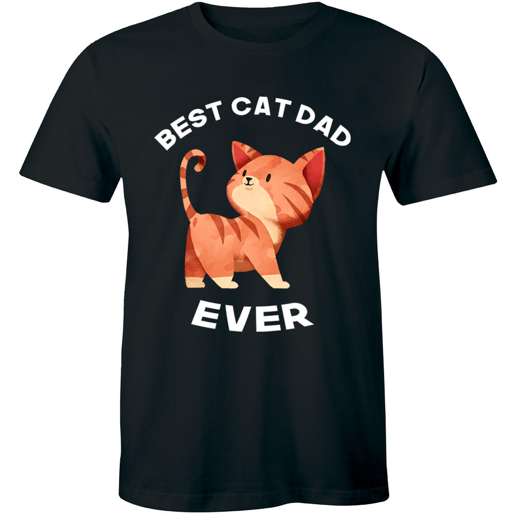 Half It Mens Best Cat Dad Ever Cat Face T shirt Funny Cats T shirts Humor Tees