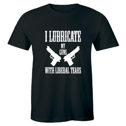 Half It I Lubricate My Guns With Liberal Tears With Gun Symbol T-Shirt for Men