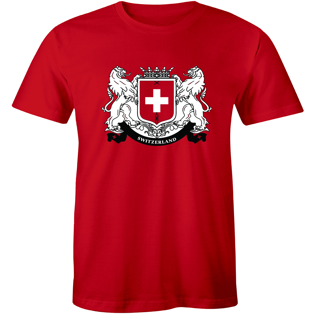 Half It Switzerland Country Crest Flag Colors Nationality Ethnic Pride -Mens T-shirt