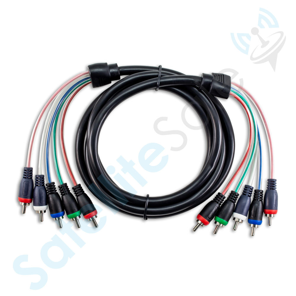 SatelliteSale 6FT Component Video Cable with Audio 5 RCA Red Green Blue RGB for HDTV DVD VCR