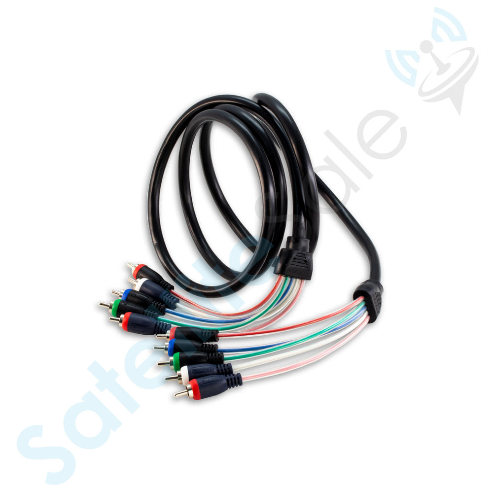 SatelliteSale 6FT Component Video Cable with Audio 5 RCA Red Green Blue RGB for HDTV DVD VCR