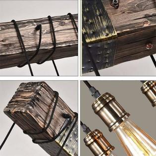 Hanging Ceiling Lights Rustic Wood Beam Farmhouse Decor