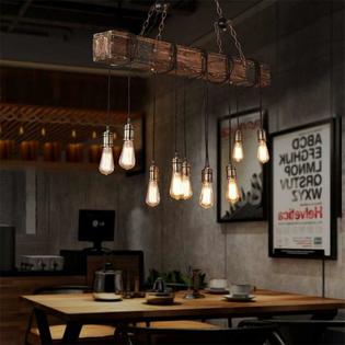 Hanging Ceiling Lights Rustic Wood Beam Farmhouse Decor