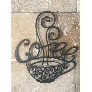 Metal Wall Art Decor Coffee Cup Mug Black Home Kitchen Metal Wall Art Decor Coffee Cup Mug