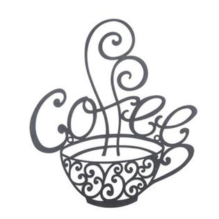 Metal Wall Art Decor Coffee Cup Mug Black Home Kitchen Metal Wall Art Decor Coffee Cup Mug