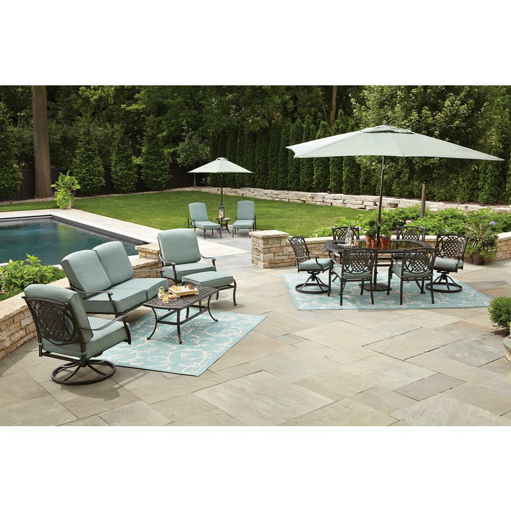 Hampton Bay D11334 Ts Belcourt Metal Square Outdoor Side Table