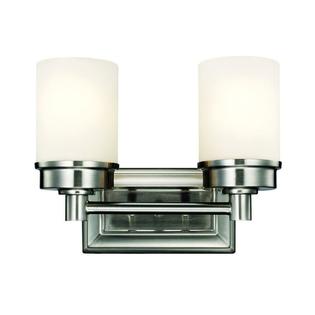 Hampton Bay Cade2 Light Brushed Nickel Vanity Light With Frosted Glass Shades Hampton Bay Cade2 Light Brushed Nickel Vanity Light With Frosted Glass Shades