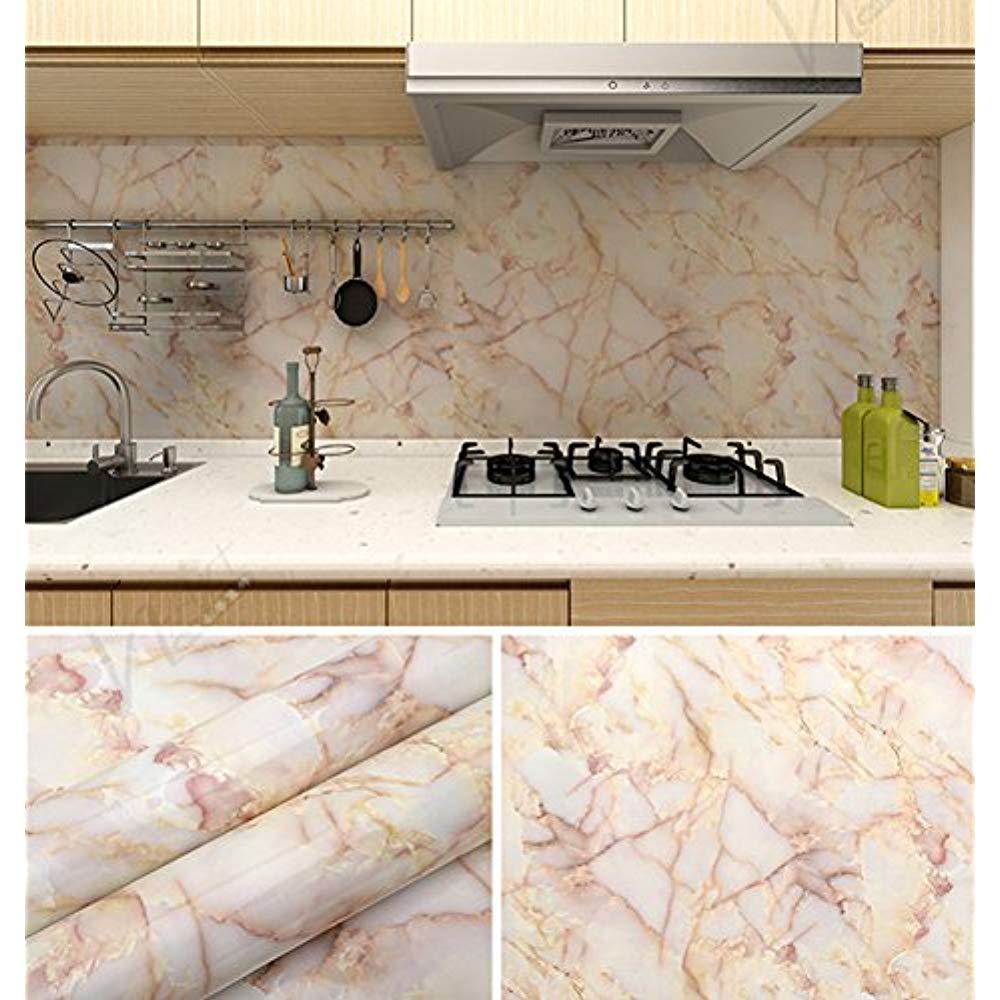 Amao Amber Pink Granite Look Marble Effect Counter Top Film Vinyl