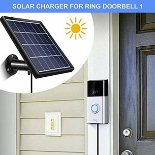Satinior Solar Panel Compatible With Ring Video Doorbell 1 Waterproof Charge 5 V 3 5 Ft