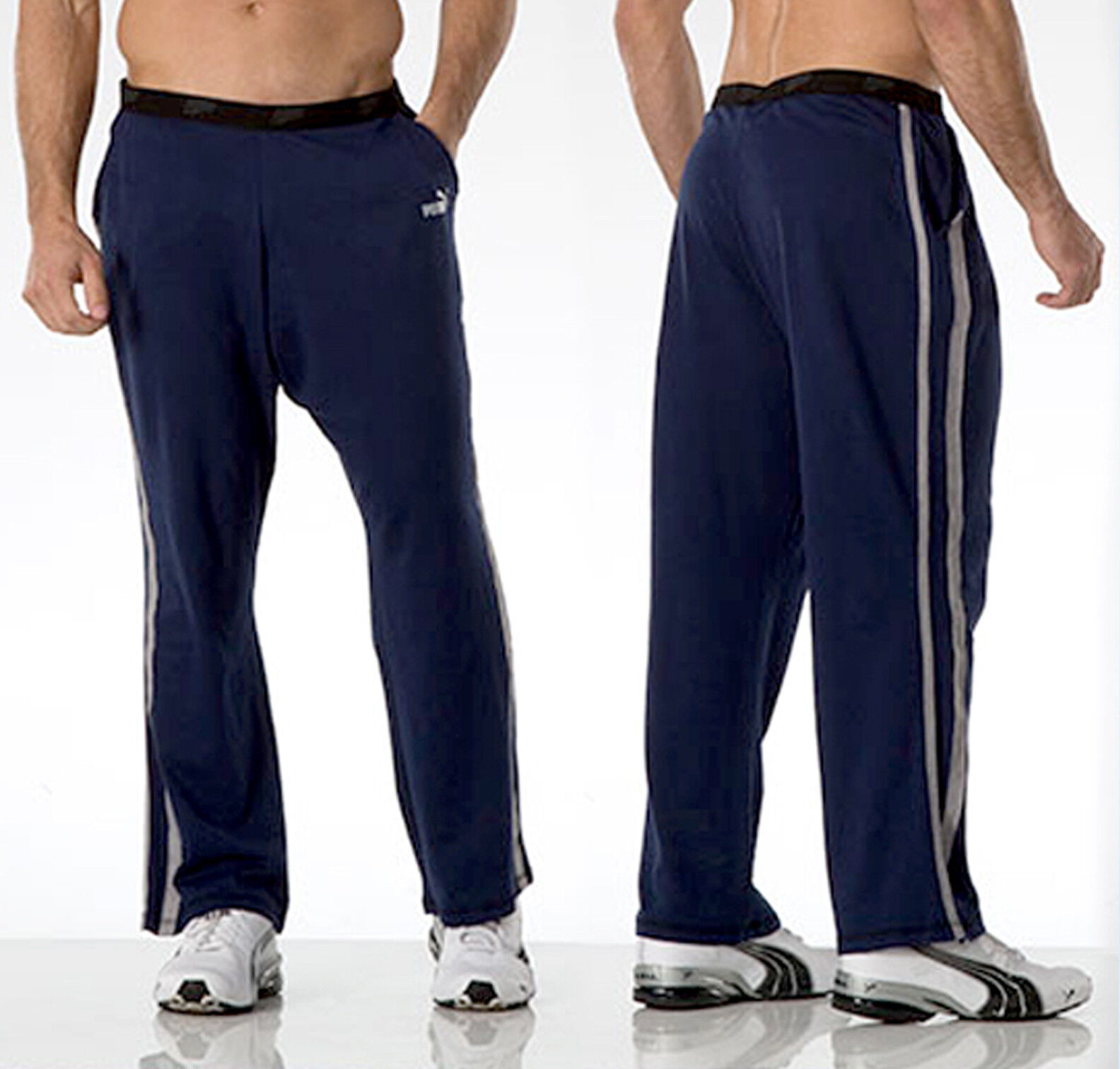 very much Prevention Every week Puma PUMA Mens Sport Lifestyle Side Stripe Cotton-Blend Comfortable Lounge  Pants Blue