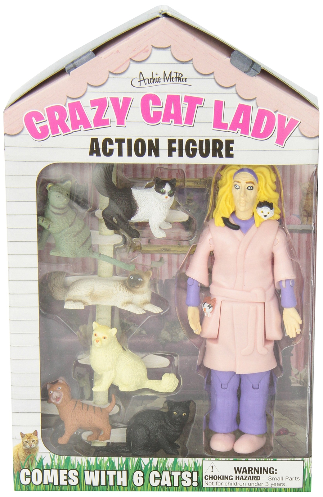 Archie Mcphee Accoutrements Crazy Cat Lady Action Figure Set