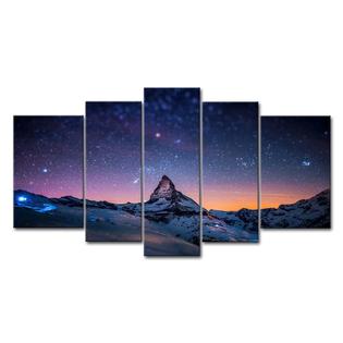So Crazy Art Fresh Look Color 5 Piece Wall Art Painting Starry