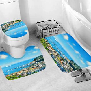 Get Sodial 4pcs Home Bathroom Decor Set Bathroom Seaside City Pattern For Free Wallpaper Sodial 4pcs Home Bathroom Decor Set Bathroom Seaside City Pattern For Android Free
