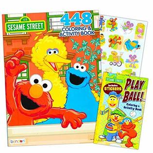 Sesame Street Elmo Coloring Book Super Set Bundle with 2 Books...