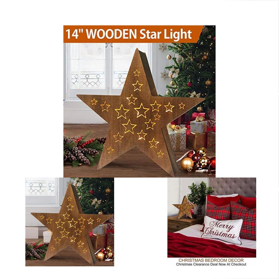 Bright Zeal 14 Large Lighted Wooden Christmas Star Signs Battery Bright Zeal 14 Large Lighted Wooden