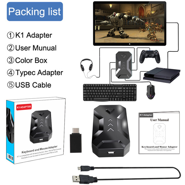 Wq Adapter Usb For Xbox One Ps4 Nintendo Switch Audio Controller Mouse Keyboard Us Wq Adapter Usb For Xbox One Ps4 Nintendo Switch Audio Controller Mouse Keyboard Us