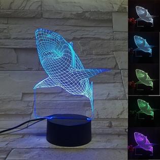Yiamia 3d Shark Led Night Light Multi 7 Color Changing Touch