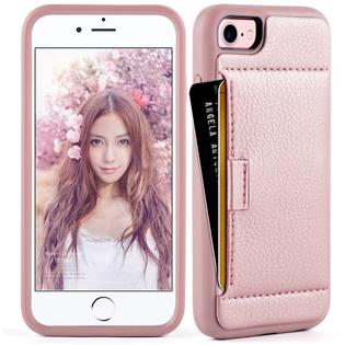 Zve I7 Tran S Ros Gol Iphone 8 Wallet Case Credit Card Holder Slot Shockproof Leather Cover Rose Gold