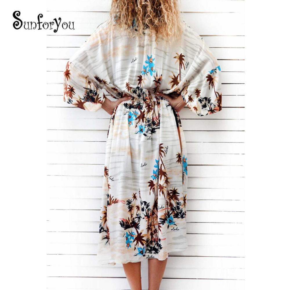 Sunforyou Vestido De Playa Cubierta Algodon Para Traje De Bano Bata De Mujeres Verano