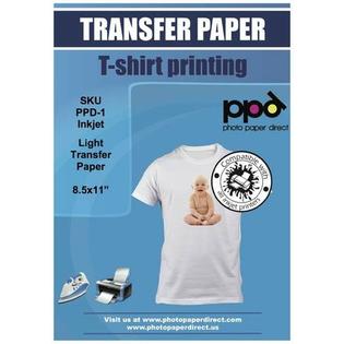 Photo Paper Direct PPD-1-20 PPD Inkjet Iron-On White and Light Colored T Shirt Transfers Paper ...