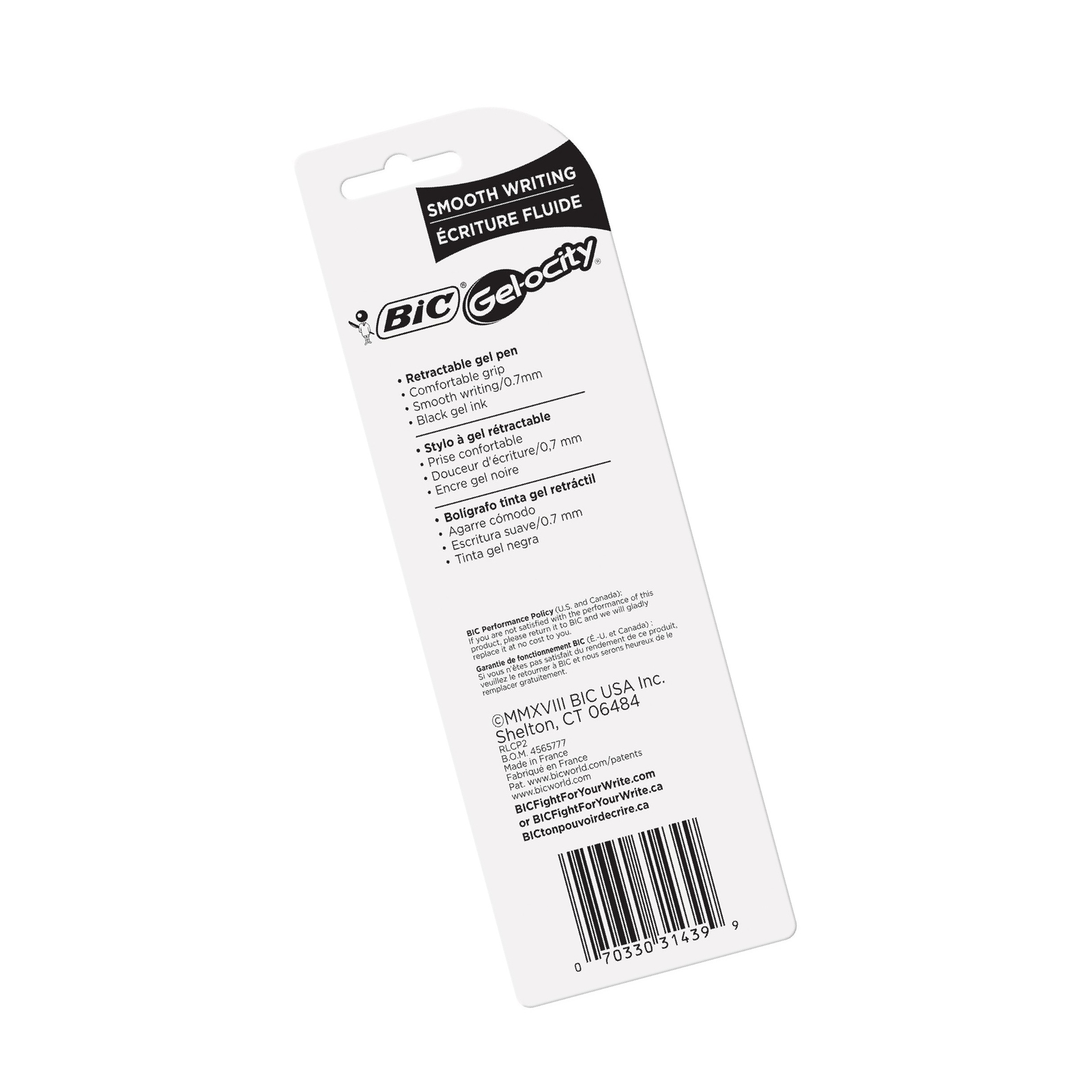 Rlcp21 Blk Bic Gel Ocity Original Retractable Gel Pen Medium Point 0 7 Mm Black 2 C