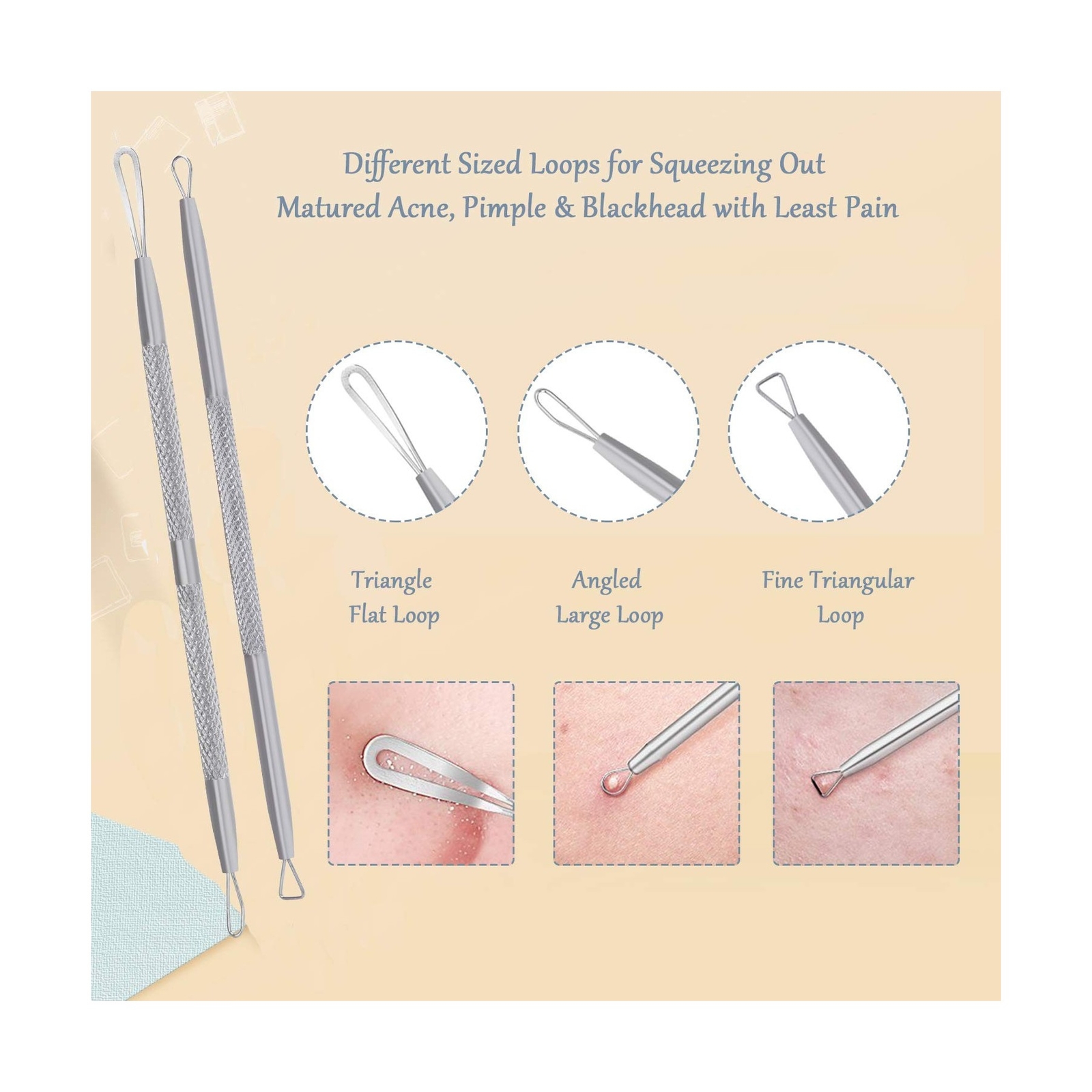 Skinosm Blackhead Remover 6 Pcs Pimple Popper Tool Kit Comedone Pimple Extra