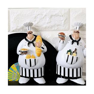 Kiaotime 150584qt Set Of 2 Italian Chef Figurines Kitchen Decor