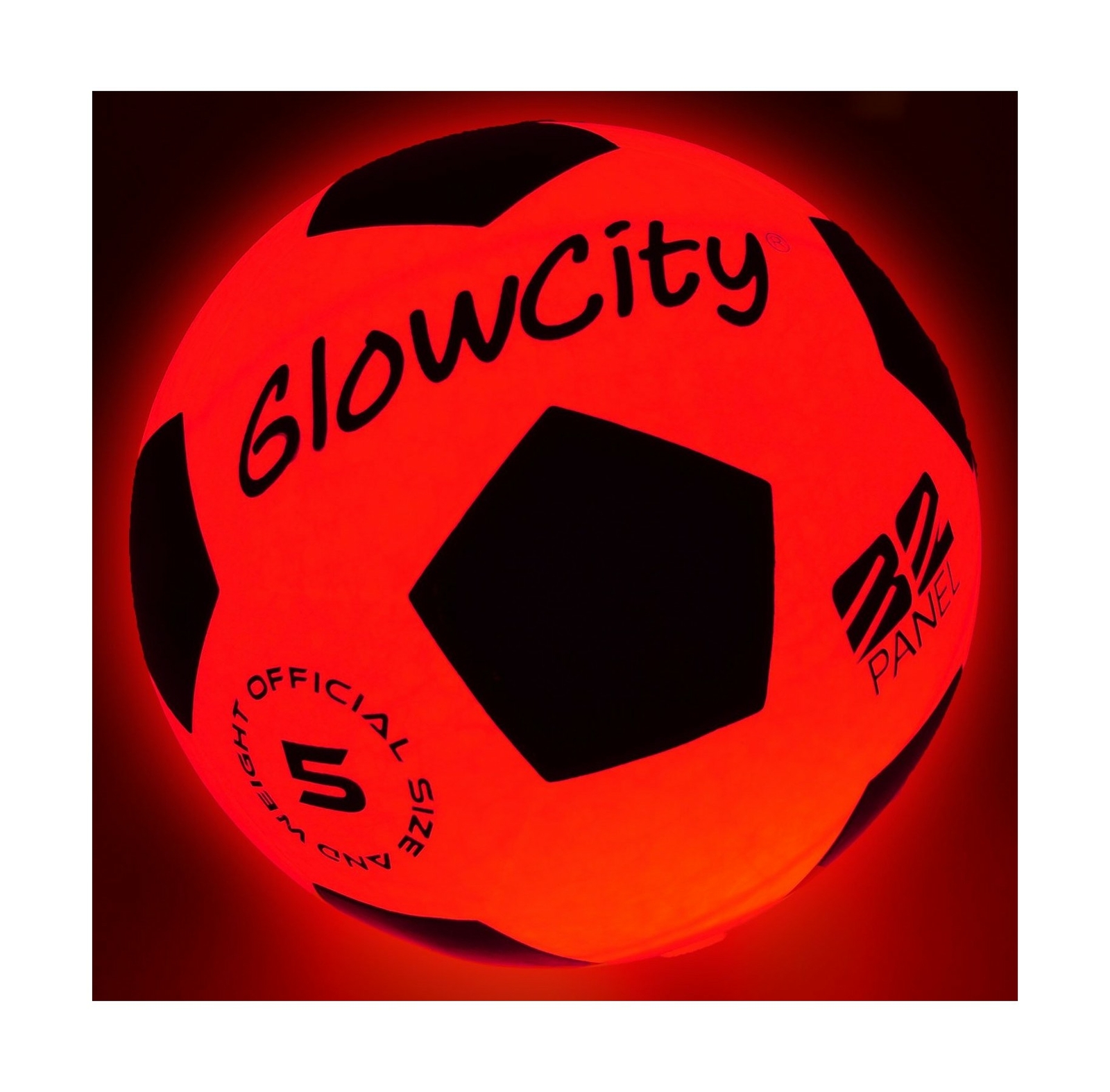 GlowCity Light Up LED Soccer Ball Blazing Red EditionGlows in The Dark with  GlowCity Light Up LED Soccer Ball Blazing Red EditionGlows in The Dark with