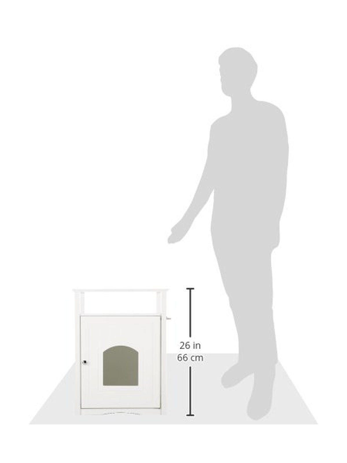 Merry Casual Canine Cat Washroom Nightstand Pet House White Small