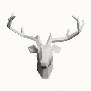 Yunno Black Faux Taxidermy Resin Deer Head In Animal Head Wall