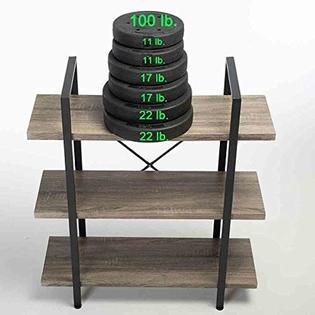 HSH Furniture 3 Shelf Bookcase Rustic Bookshelf Storage ...