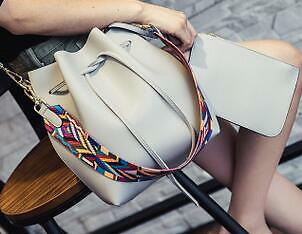 Kavahles Fashion Colorful Strap Bucket Bag Women High Quality Pu Leather Shoulder Bag Des