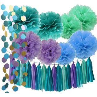 Qian S Party Under The Sea Party Supplies Mermaid Decorations Teal