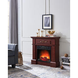 Heat Surge Accent Electric Fireplace With Amish Made Wood Mantle