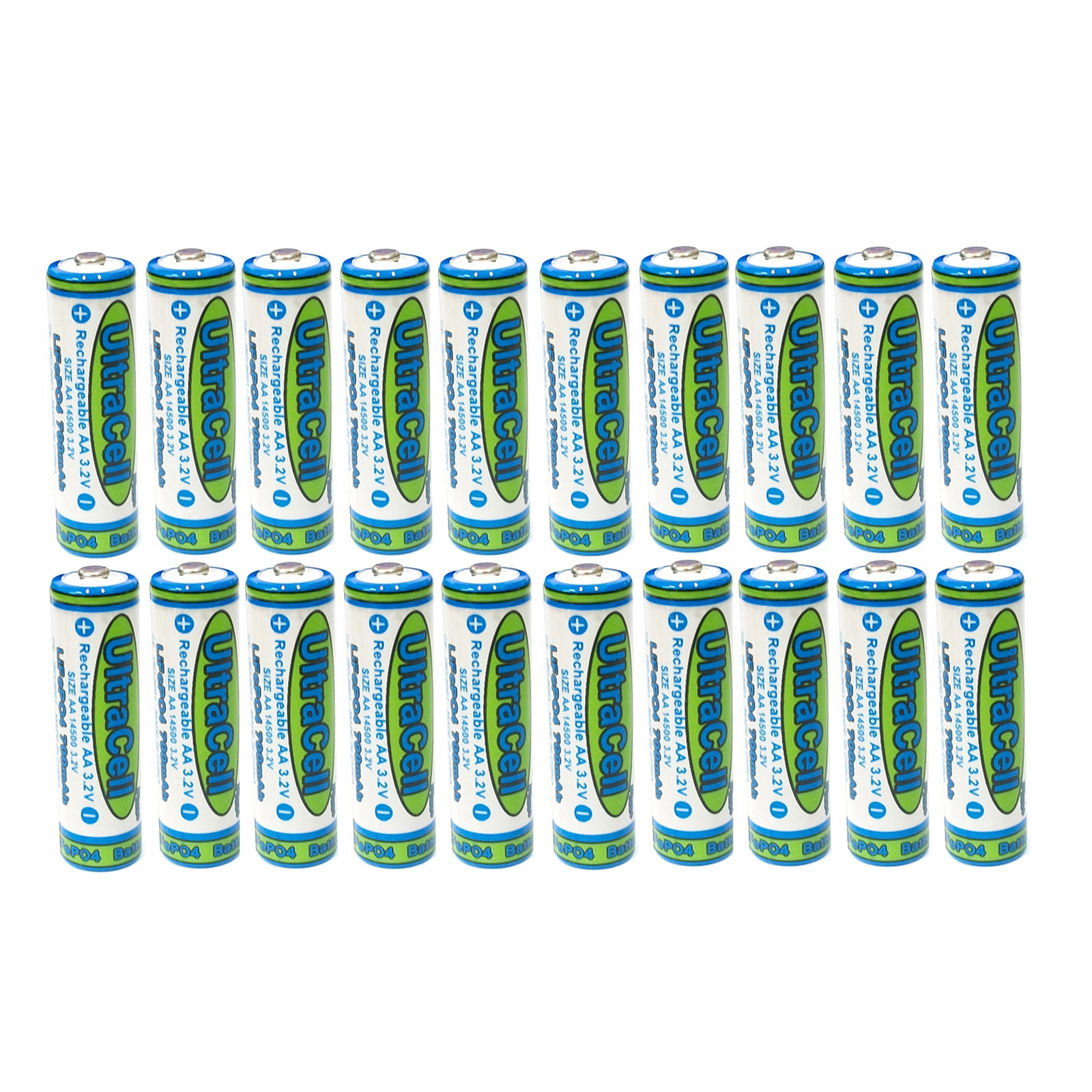 20 Pcs 14500 Aa 700mah 3 2v Lifepo4 Rechargeable Battery Ultracell Us Stock