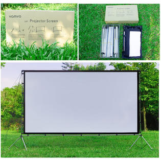 Vamvo Outdoor Indoor Projector Screen W/ Stand Foldable Portable Movie