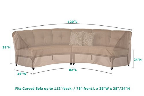 Unknown Sunpatio Outdoor Crescent Curved Sectional Sofa Cover 120l 82l X 36w 38h Unknown Sunpatio Outdoor Crescent, Sunpatio Outdoor Crescent Curved Sectional Sofa Cover