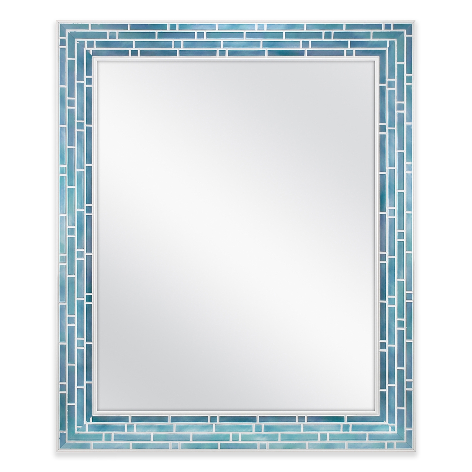 General Tires Coastal Bathroom Mirror Mosaic Blue Tile Wall Decor