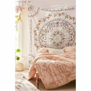 Simpkeely Sketched Floral Medallion Tapestry Bohemian Mandala