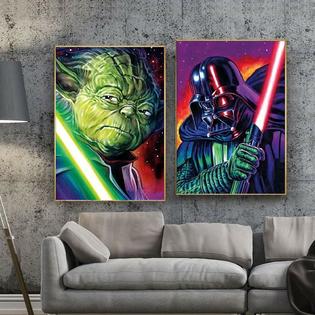 Yzhi 5d Diamond Painting Full Drill Star Wars Diy Painting Diamond Canvas Wall Art