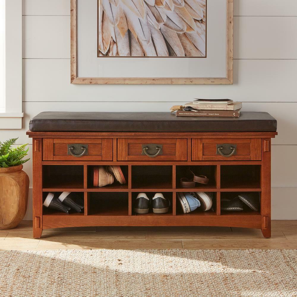 Home Decorators Collection Bench Foam Seat Drawer Shoe Shelf