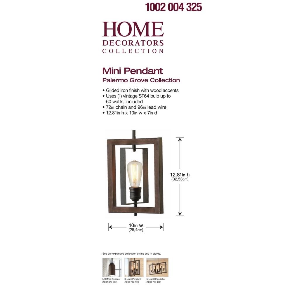 Home Decorators Collection Light Pendant Ceiling Mounted Light