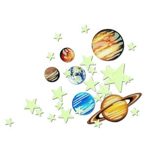 4m Glow In The Dark Stars And Planets Wall Ceiling Sticky