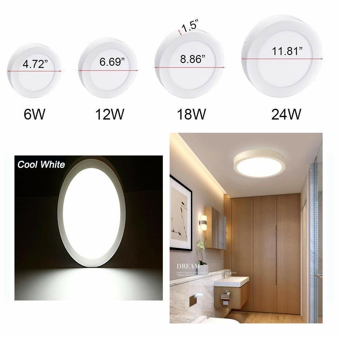 w lite 6000k luz led de techo montaje