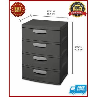 Branded Heavy Duty Plastic Office Garage Sterilite 4 Drawer